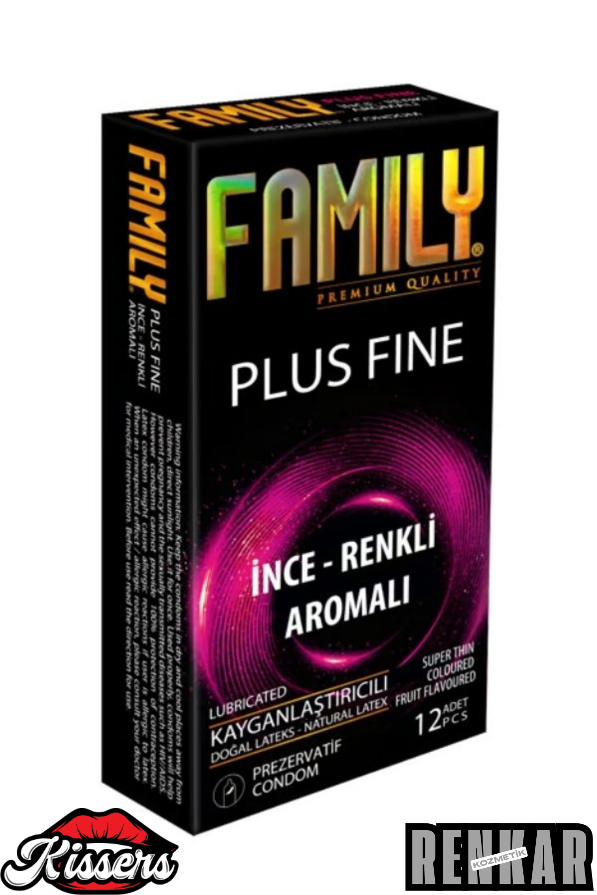 Family Plus Fine Süper İnce Renkli Ve Meyve Aromalı Prezervatif 52 Mm 12 Li
