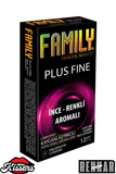 Family Plus Fine Süper İnce Renkli Ve Meyve Aromalı Prezervatif 52 Mm 12 Li