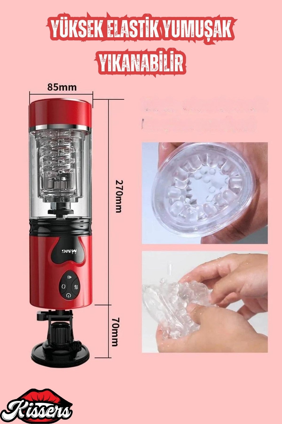 Şarjlı AI Çip Sesli İleri Geri Hareketli ve 360° Dönme Rotasyonlu Vantuzlu Tam Otomatik Mastürbatör