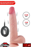 Hareketli Kayar Deri Çift Katmanlı Realistik Dildo Ultra Yumuşak Gerçekçi Titreşimli Yapay Penis 24.5 cm