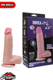 Hareketli Kayar Deri Çift Katmanlı Realistik Dildo Ultra Yumuşak Gerçekçi Titreşimli Yapay Penis 24.5 cm