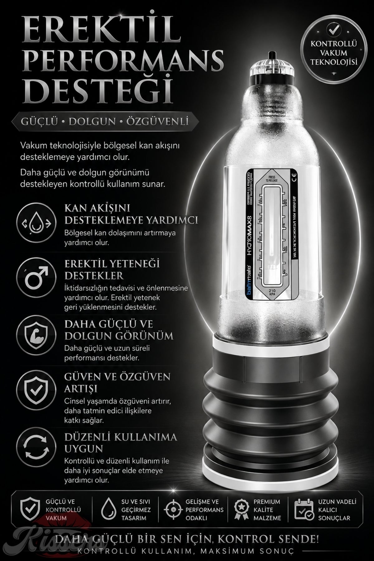 Bathmate Etkili Ultra Güçlü Hidroponik Hydromax 9 Penis Pompası