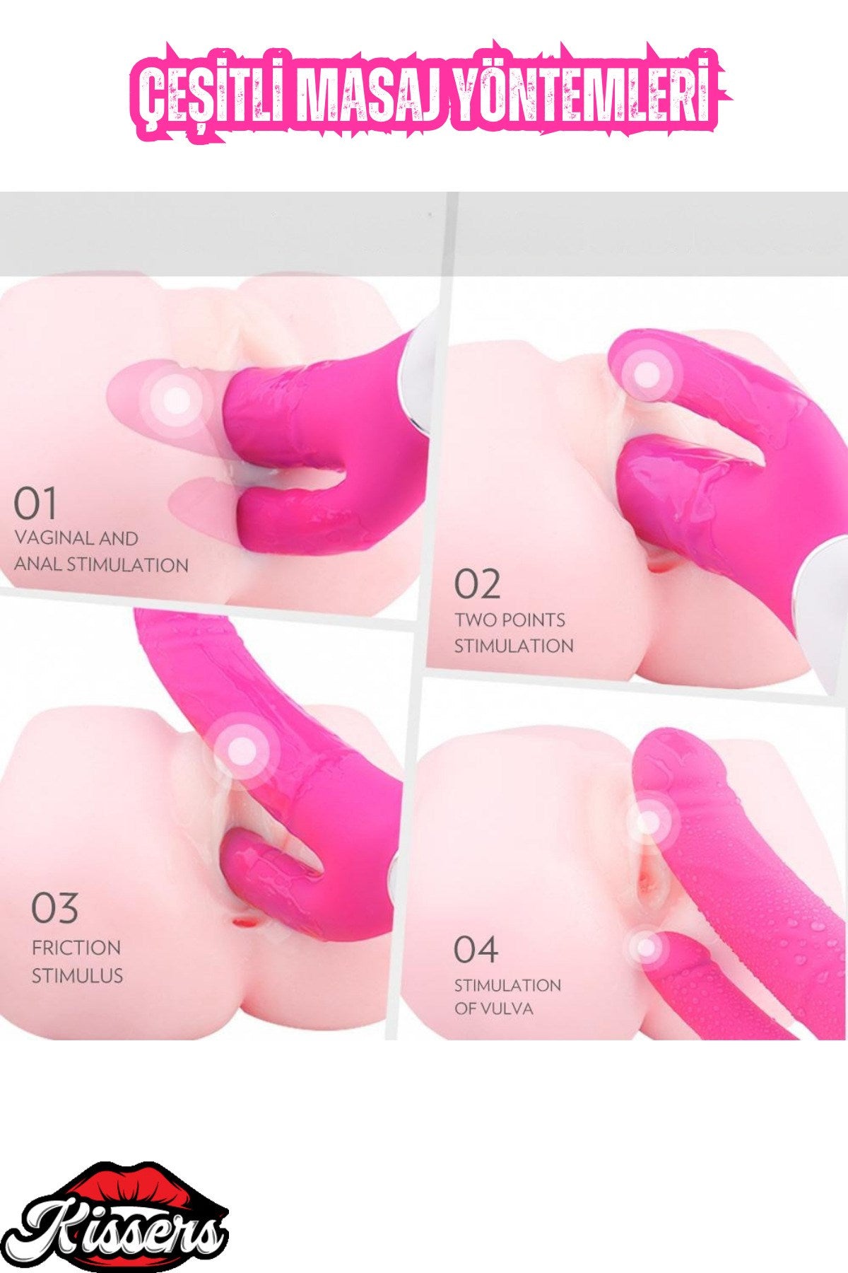 Tutma Aparatlı Çift Taraflı Anal ve G Nokta Uyarıcı 2 in 1 Yumuşak Yapay Penis Çatal Vajina Vibratör