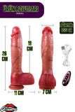 Özel Tasarım Damarlı İleri Geri Hareketli Rotasyonlu Isıtmalı Uzaktan Kumandalı Penis Dildo 26 Cm