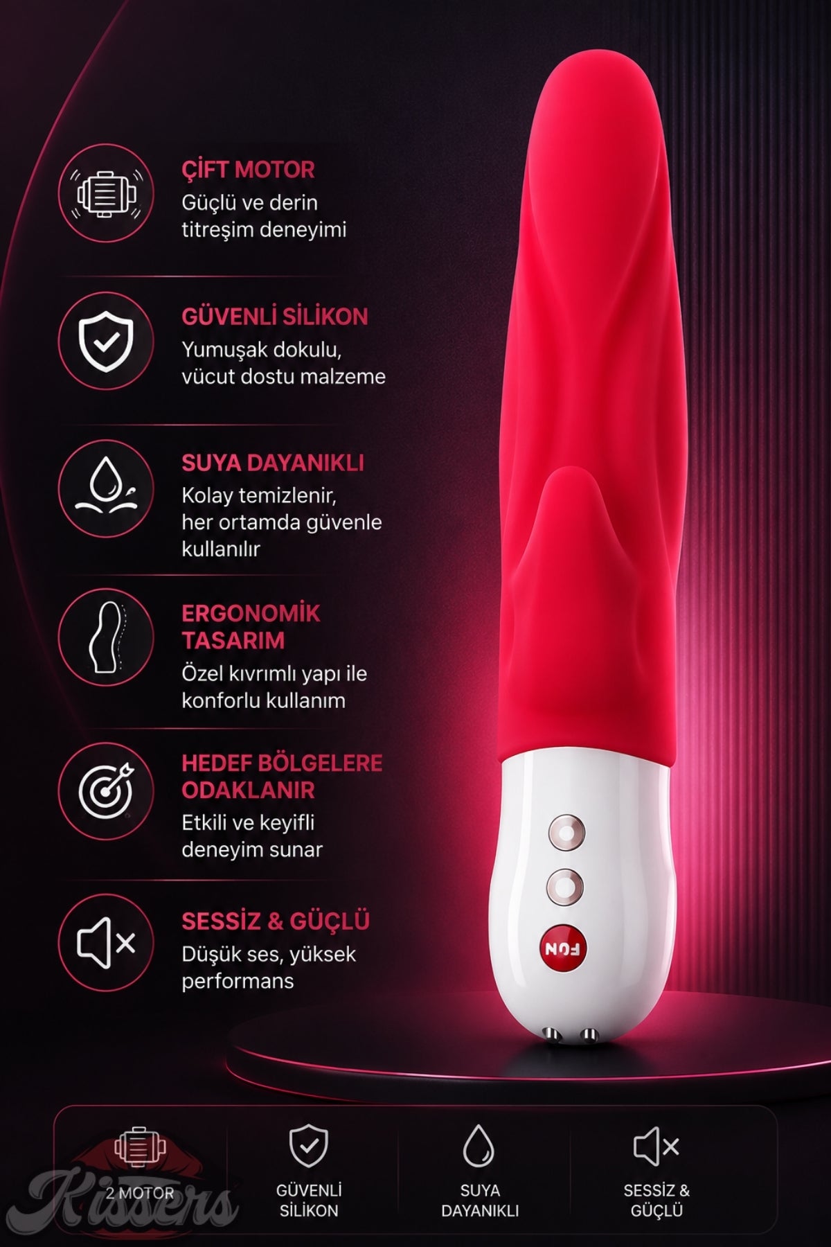 Fun Factory Lady Parmak Geçirilebilir Tutamaçlı Titreşimli G Noktası ve Klitoris Uyarıcılı Tavşan Vibratör 2