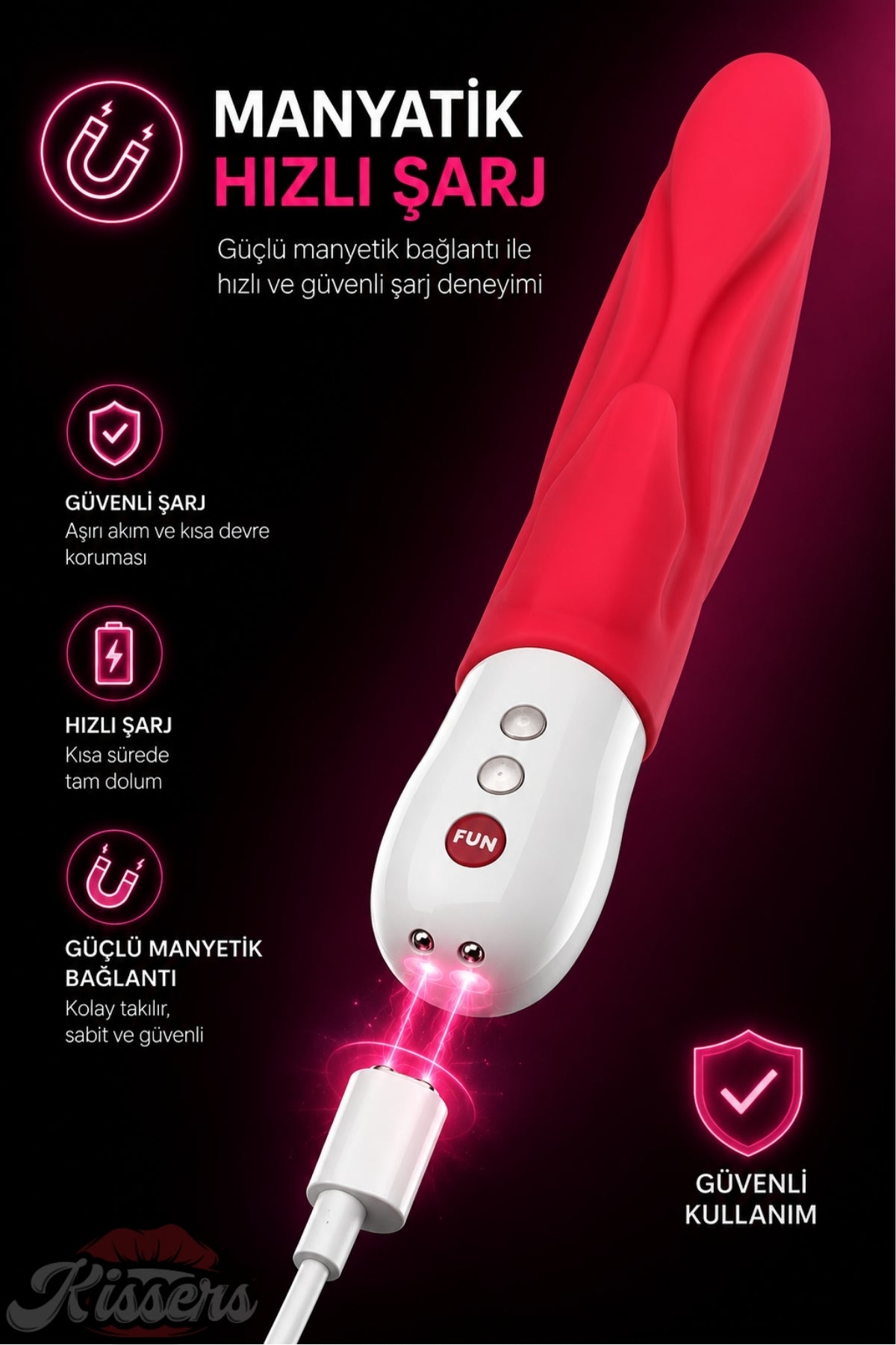 Fun Factory Lady Parmak Geçirilebilir Tutamaçlı Titreşimli G Noktası ve Klitoris Uyarıcılı Tavşan Vibratör 2