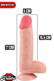 Hareketli Kayar Deri Çift Katmanlı Realistik Dildo Ultra Yumuşak Gerçekçi Titreşimli Yapay Penis 21 cm