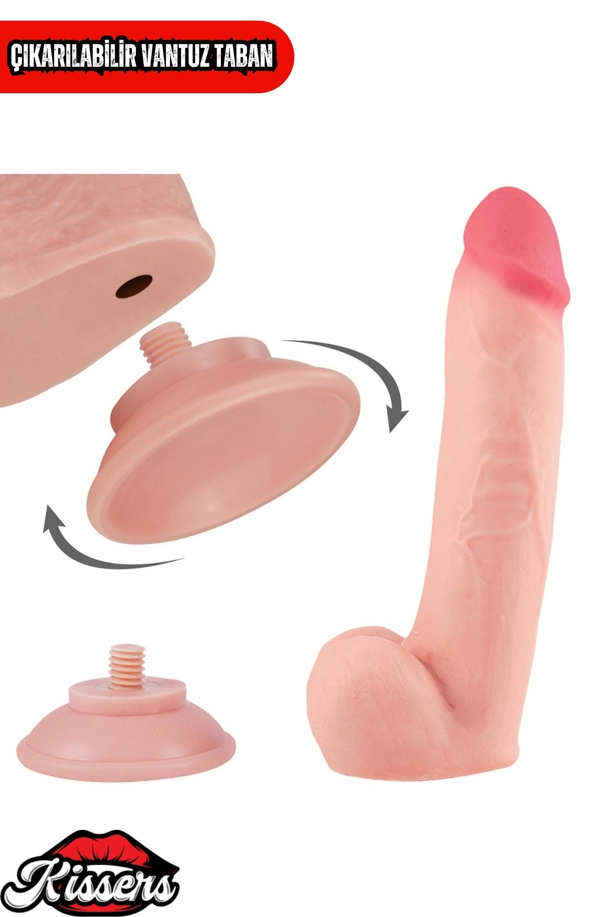 Hareketli Kayar Deri Çift Katmanlı Realistik Dildo Ultra Yumuşak Gerçekçi Titreşimli Yapay Penis 25 cm