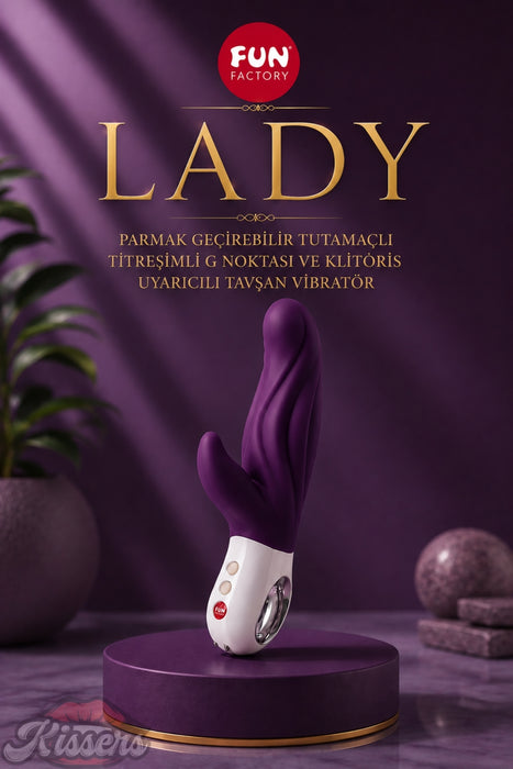 Fun Factory Lady Parmak Geçirilebilir Tutamaçlı Titreşimli G Noktası ve Klitoris Uyarıcılı Tavşan Vibratör