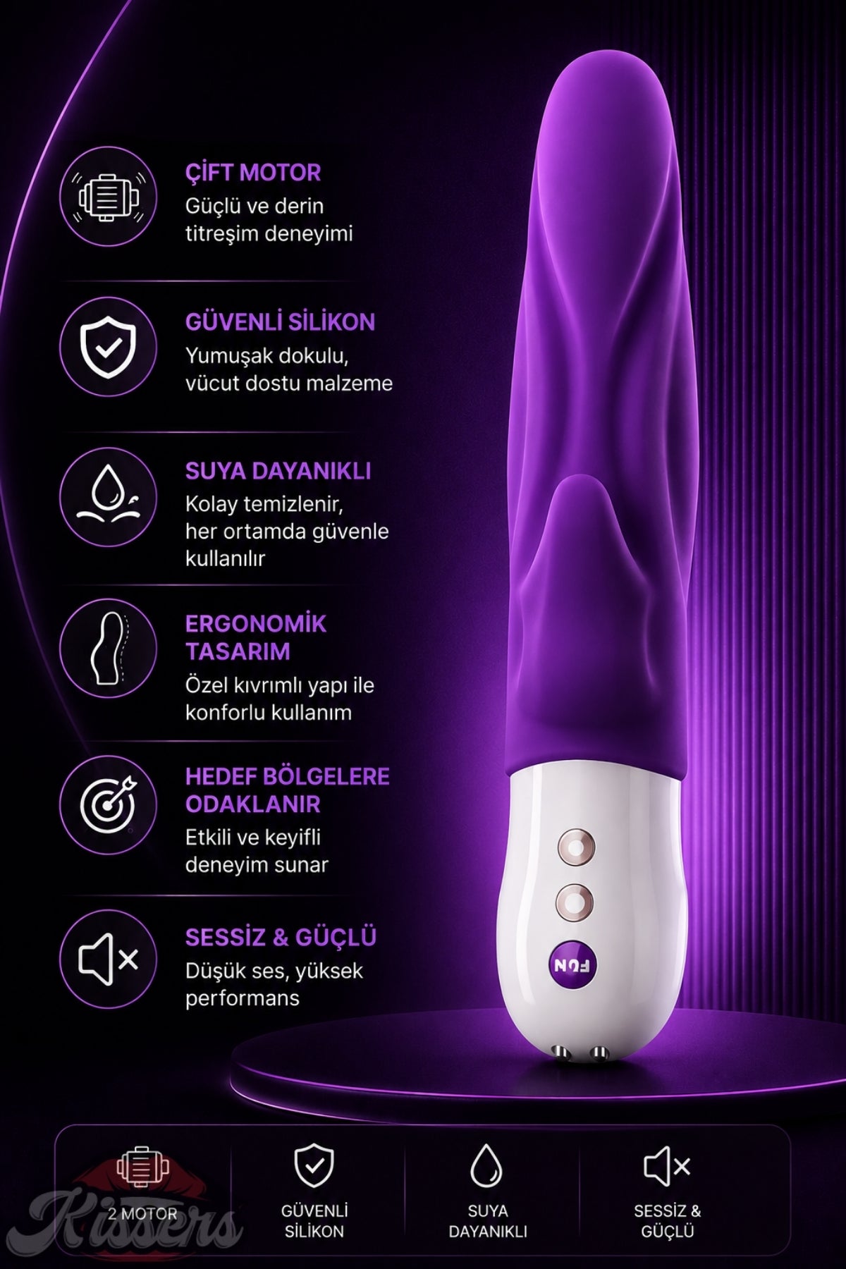 Fun Factory Lady Parmak Geçirilebilir Tutamaçlı Titreşimli G Noktası ve Klitoris Uyarıcılı Tavşan Vibratör