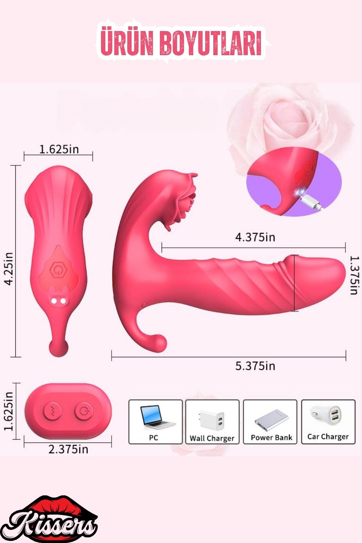 İleri Geri Hareketli Anal Vajina Klitoris Uyarıcılı 3in1 Giyilebilir Vibratör