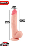 Hareketli Kayar Deri Çift Katmanlı Realistik Dildo Ultra Yumuşak Gerçekçi Titreşimli Yapay Penis 25 cm