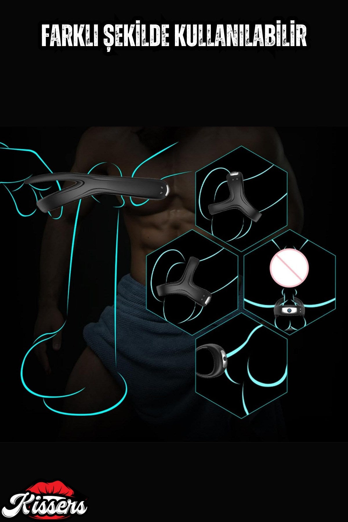 Manyetik Şarjlı 10 Modlu Silikon Titreşimli Klitoris Uyarıcılı Penis Halkası