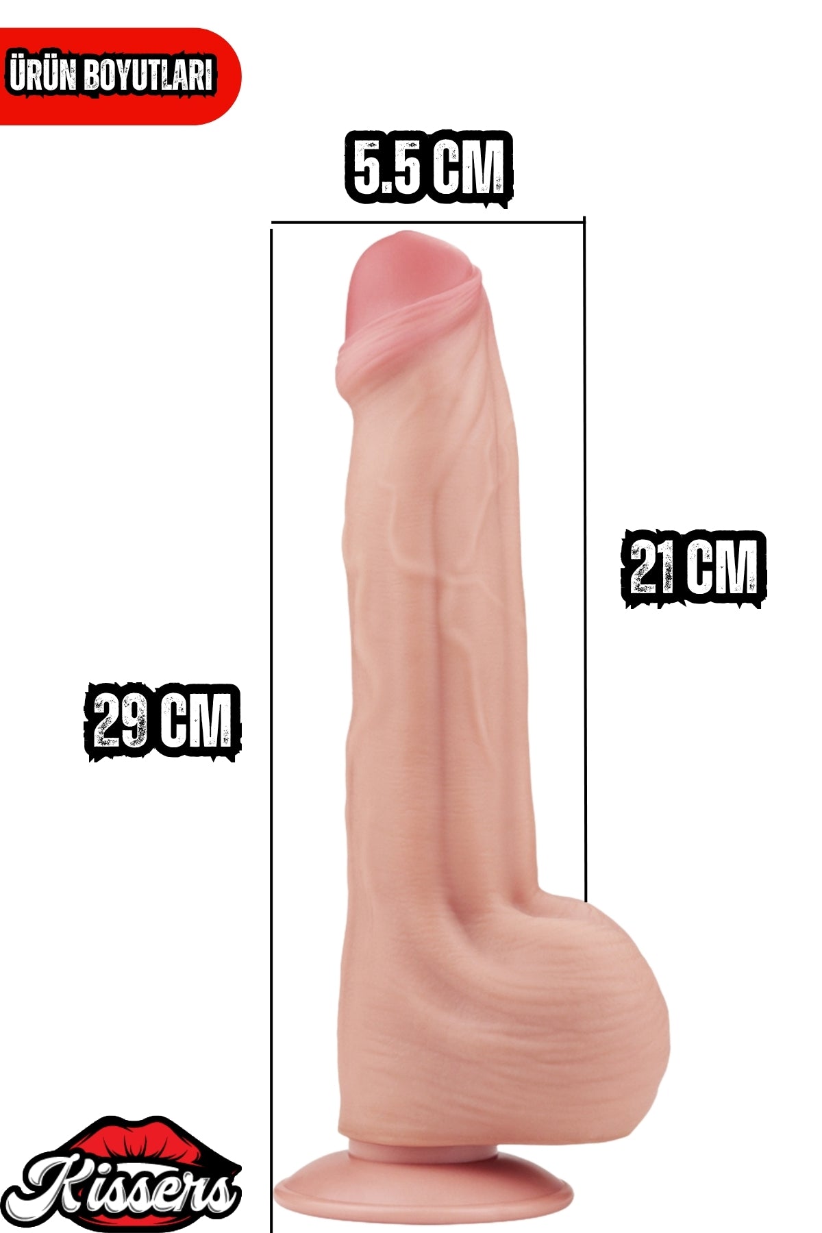 Mega Boy Hareketli Kayar Deri Çift Katmanlı Realistik Dildo Ultra Yumuşak Gerçekçi Titreşimli Yapay Penis 29 cm