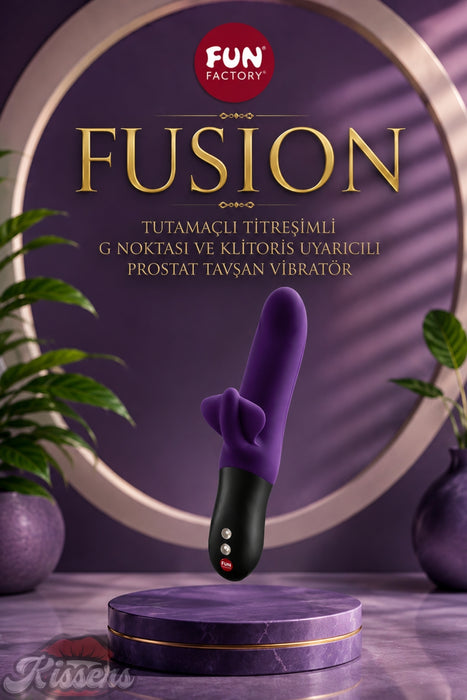 Fun Factory Fusion Tutamaçlı Titreşimli G Noktası ve Klitoris Uyarıcılı Prostat Tavşan Vibratör