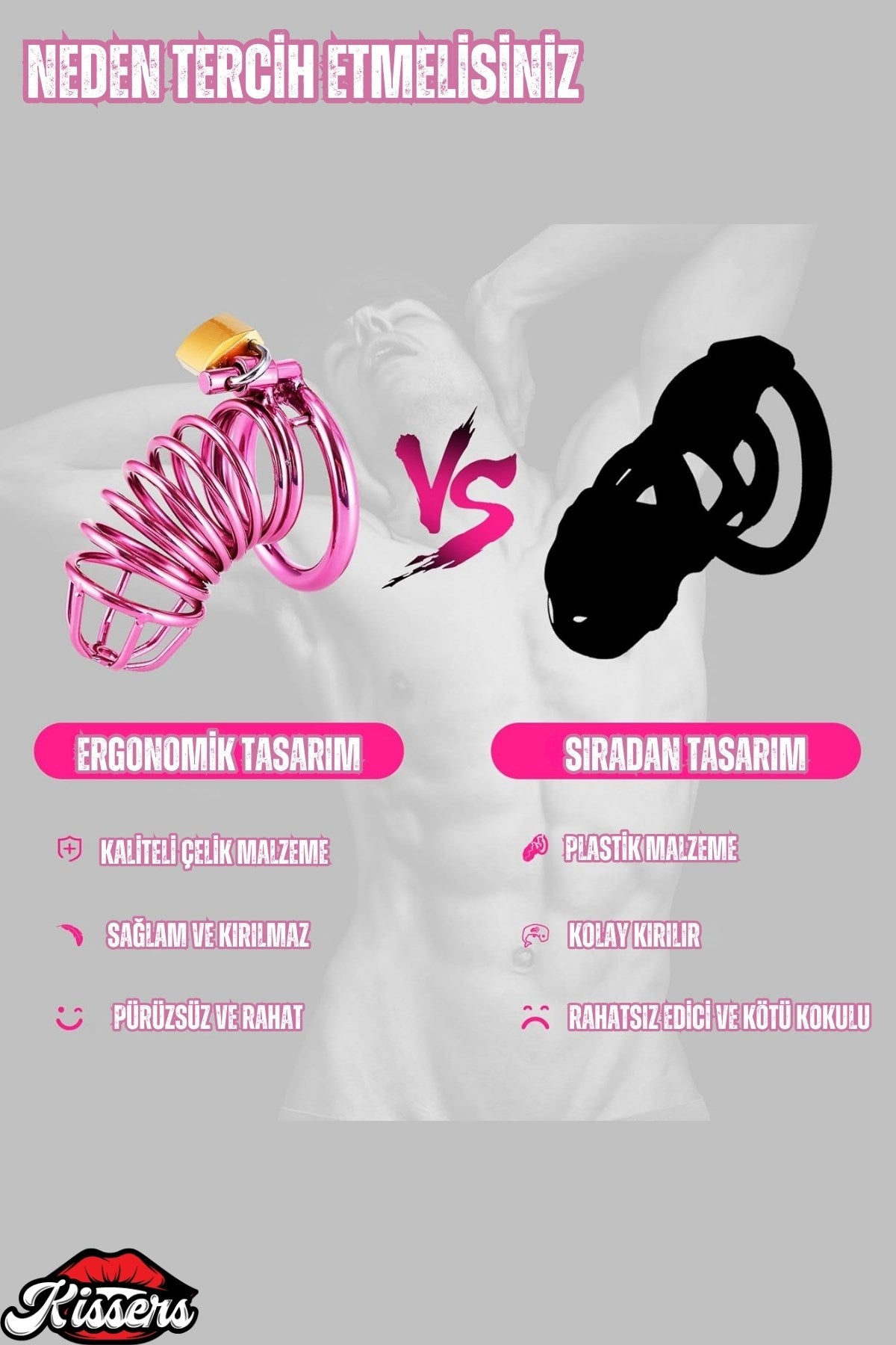 Chastity Cock Cage Erkek Bekaret Pembe Penis Kemerli Esaret Penis Kafesi