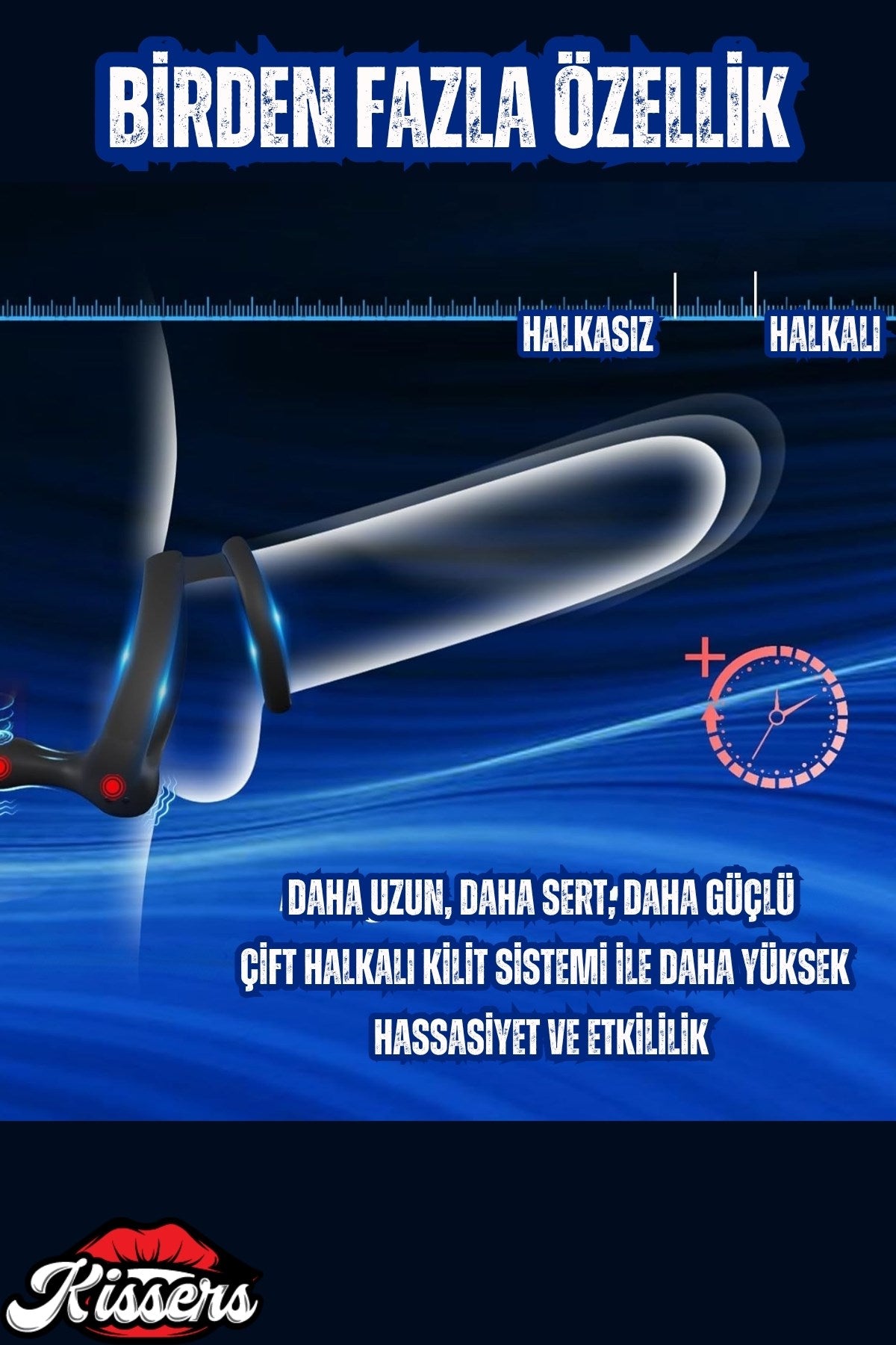 Uzaktan Kumandalı 9 Titreşim Modlu Uyarıcı Boşalma 3'ü 1 Arada Penis Halkası