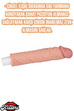 5 CM Dolgulu 20 CM Uzunluk Realistik Titreşimli Testissiz Penis Kılıfı