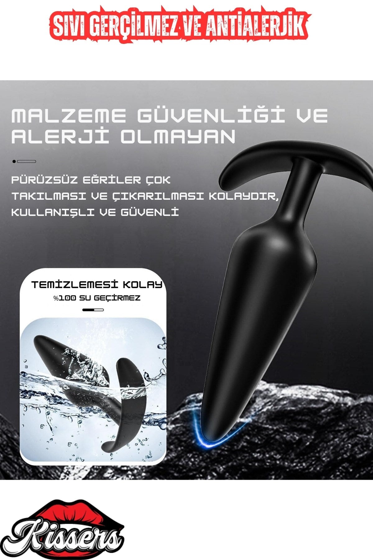 Cinsel Oyuncak Yeni ve İleri Seviye Kullanıcılar İçin Geniş Medikal Silikon Anal Plug Set 3'lü