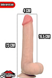 Hareketli Kayar Deri Çift Katmanlı Realistik Dildo Ultra Yumuşak Gerçekçi Titreşimli Yapay Penis 23 cm