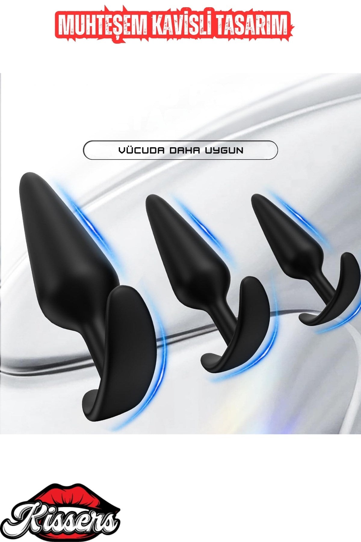 Cinsel Oyuncak Yeni ve İleri Seviye Kullanıcılar İçin Geniş Medikal Silikon Anal Plug Set 3'lü