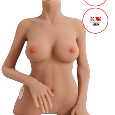 Sesli Titreşim Usb Şarjlı Anal Vajinal Isıtmalı 20,7 Kg 60 cm Beyaz Ten Sex Doll Realistik Manken