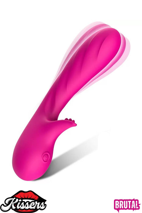 Cinsel Oyuncak Klitoris ve G Nokta Uyarıcılı Güçlü Titreşimli Sıvı Geçirmez Vibratör Pembe 18 Cm