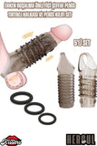 Erken İlişki Önleyici Şeffaf Tırtıklı Penis Kılıfı ve Penis Halkası Set 5'li