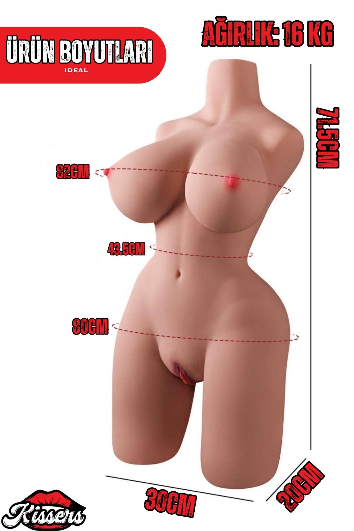 Yeni Nesil Anal Vajinal Titreşimli Isıtmalı 16 Kg 71 Cm Beyaz Ten Realistik Manken Mastürbatör