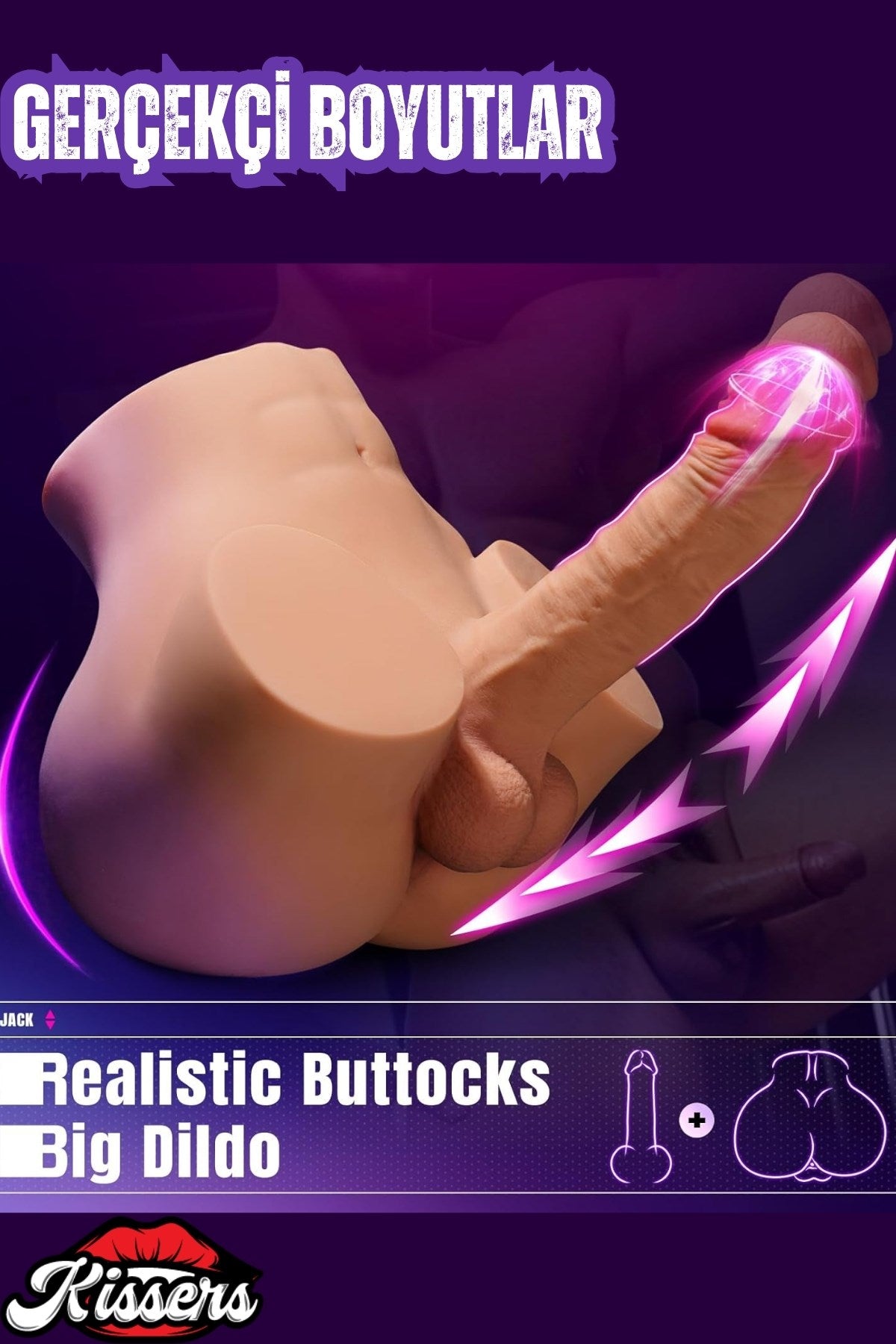 İleri Geri Hareketli Titreşimli Ultra Realistik Gerçekçi Anal Girişli Erkek & Realistik Kalça