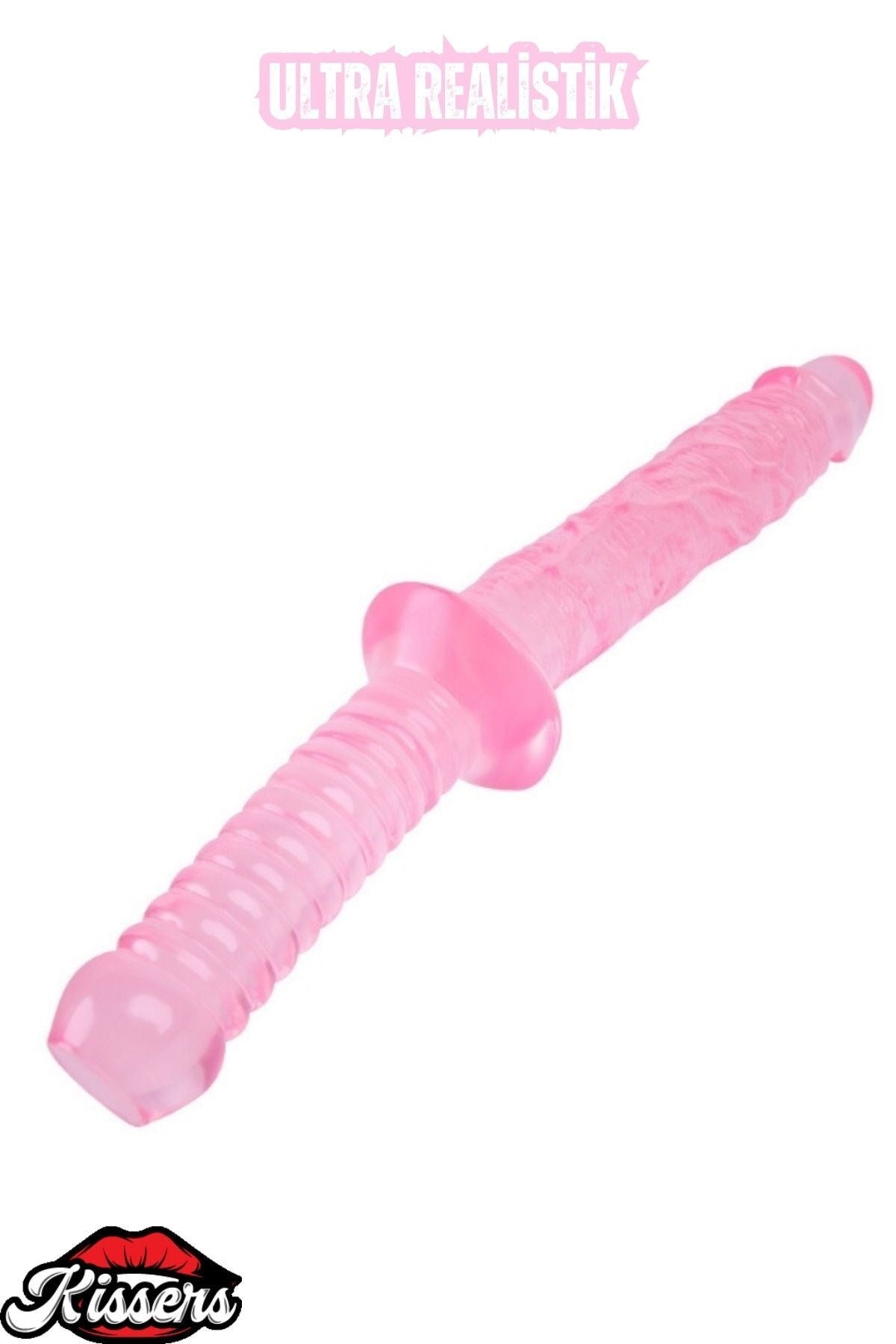 Ultra Realistik Damarlı Bükülebilir Vantuzlanabilir Jel Dokusunda pembe Dildo Penis 32 Cm