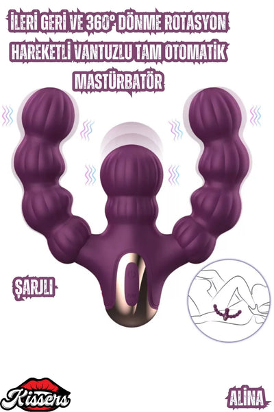 Şarjlı Uzaktan Kumandalı İleri Geri Hareketli Yeni Nesil Kadın Çift Vibratörü