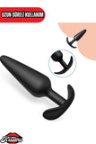 Yeni ve İleri Seviye Kullanıcılar İçin Geniş Tabanlı Siyah Silikon Anal Butt Plug 8 Cm