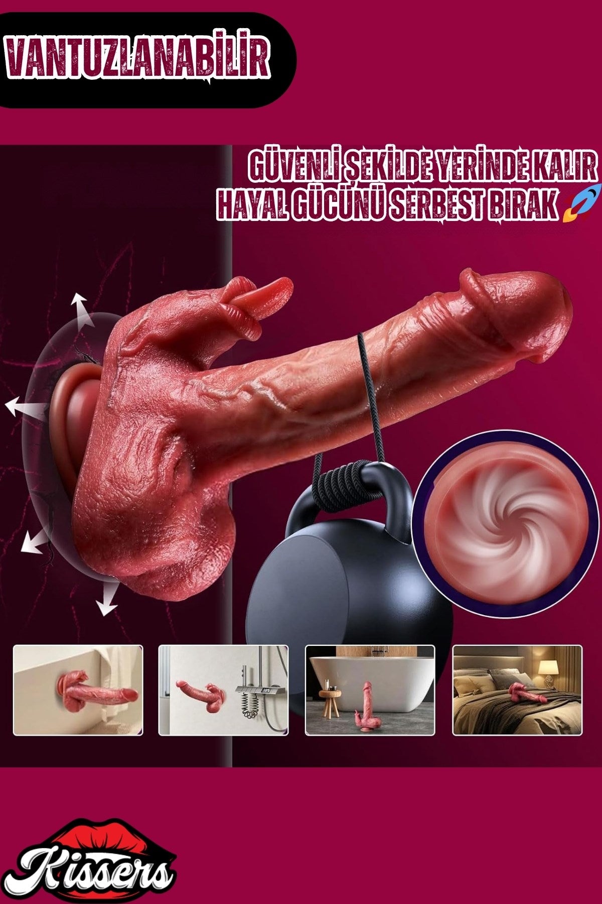 Uzaktan Kumandalı İleri Geri Hareketli Dil Yalama Modlu Isıtmalı Penis Ten Dildo Vibratör 21 Cm