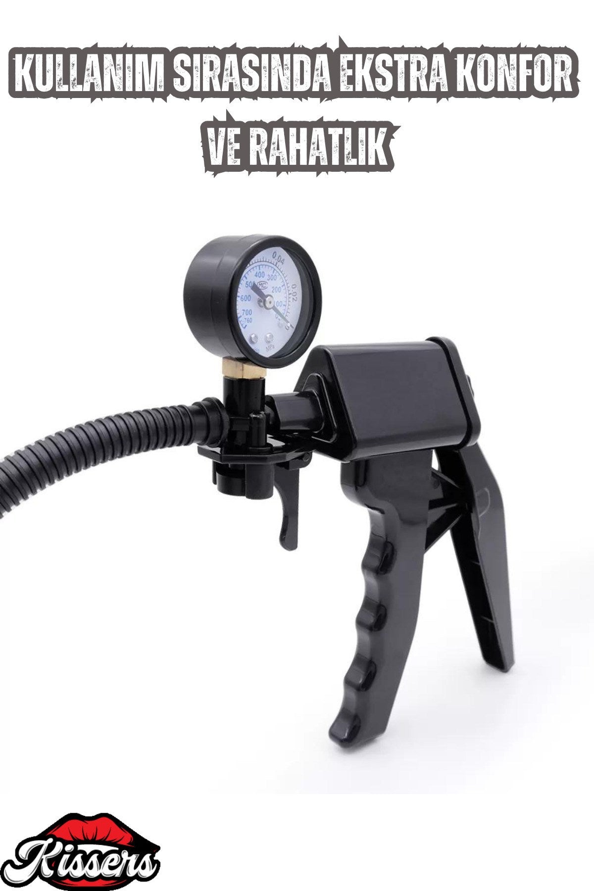 Barometreli Pistol Tetikli Yüksek Vakumlu Penis Pompası 22 Cm