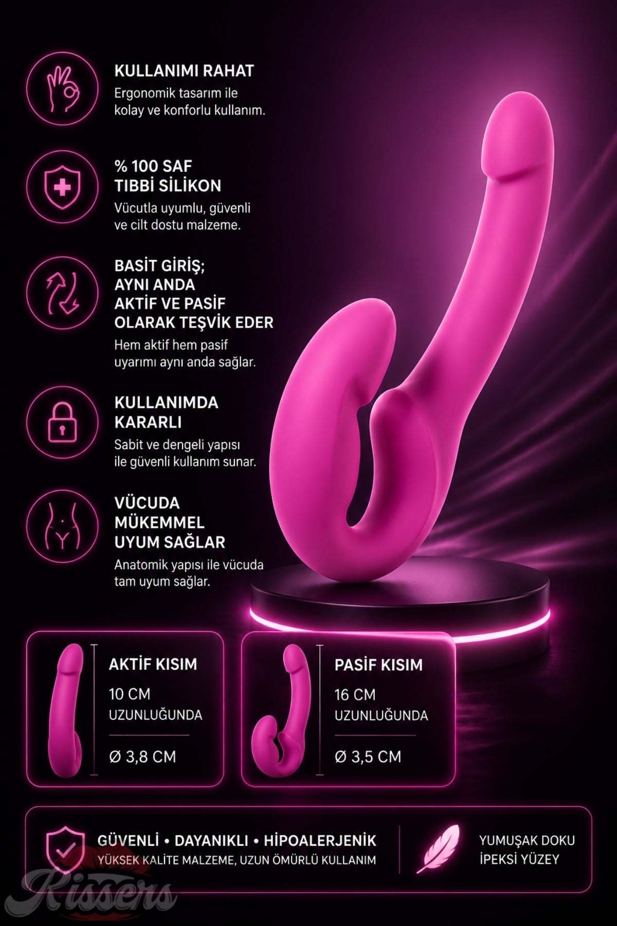 Fun Factory Share Titreşimli G Noktası ve Klitoris Uyarıcılı Çift Taraflı Strapon Vibratör