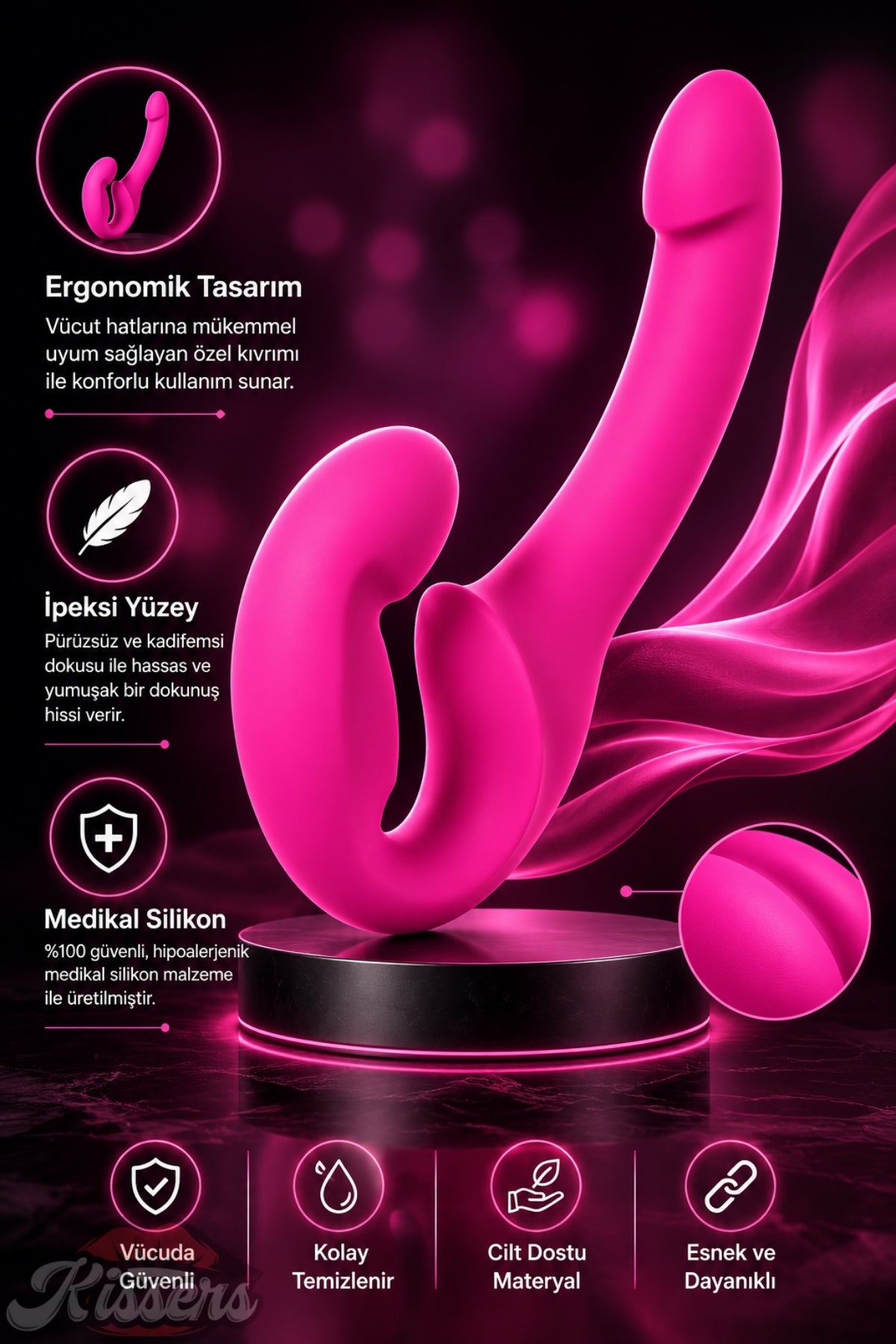 Fun Factory Share Titreşimli G Noktası ve Klitoris Uyarıcılı Çift Taraflı Strapon Vibratör