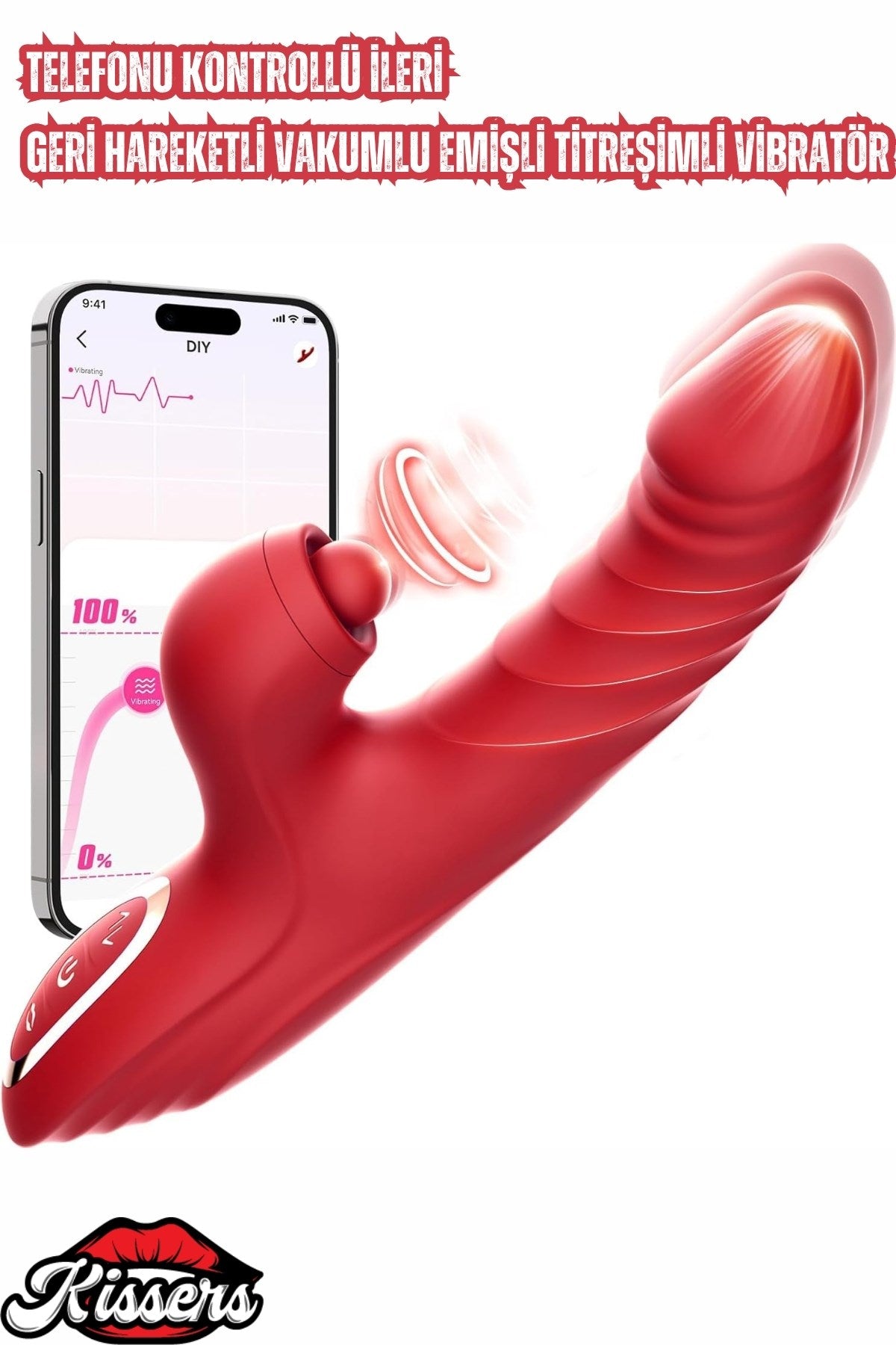 Telefon Kontrollü İleri Geri Hareketli Emişli Titreşimli Klitoris Ve G Nokta Uyarıcılı Vibratör