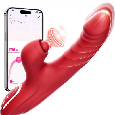 Telefon Kontrollü İleri Geri Hareketli Emişli Titreşimli Klitoris Ve G Nokta Uyarıcılı Vibratör