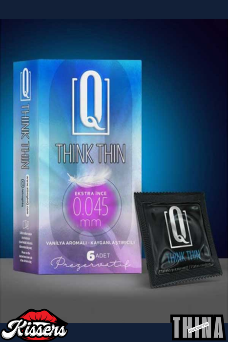 Q Think Thin Ekstra İnce Vanilya Aromalı Prezervatif 6 Li 0 045 Mm