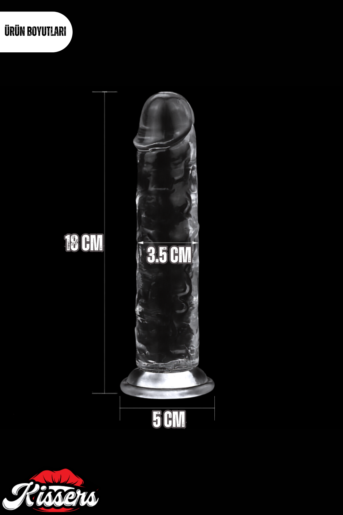 Lovetoy Ultra Realistik Şeffaf Testissiz Flawless Clear Dildo Penis 18 cm