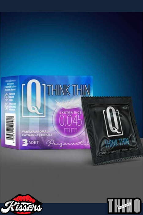 Q Think Thin Ekstra İnce Vanilya Aromalı Prezervatif 3 Lü 0 045 Mm