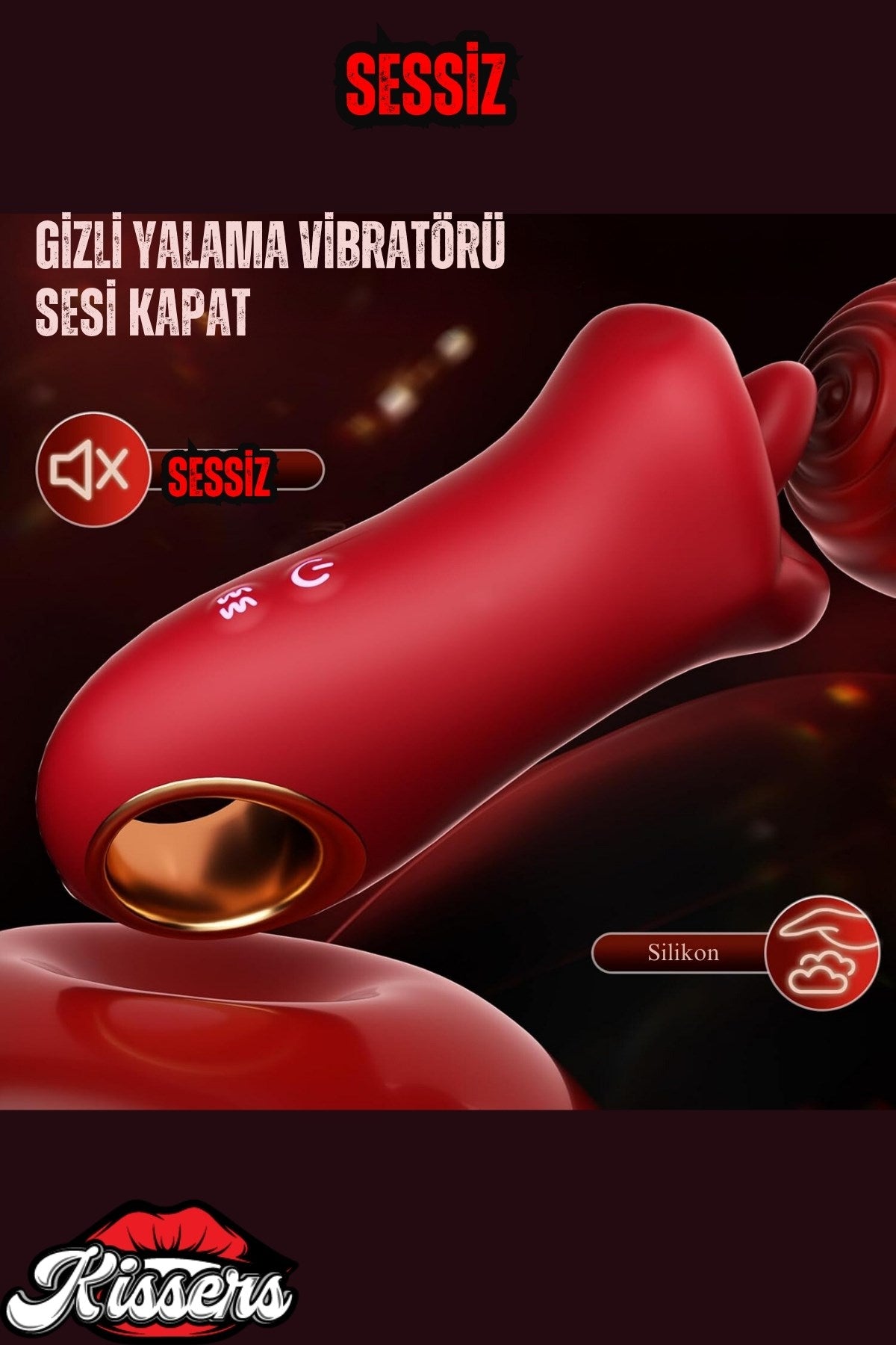 Cinsel Oyuncak Kadınlar Için Dudak Şeklinde Parmak Tutamaçlı Anal Vajinal 360° Derece Vibratör