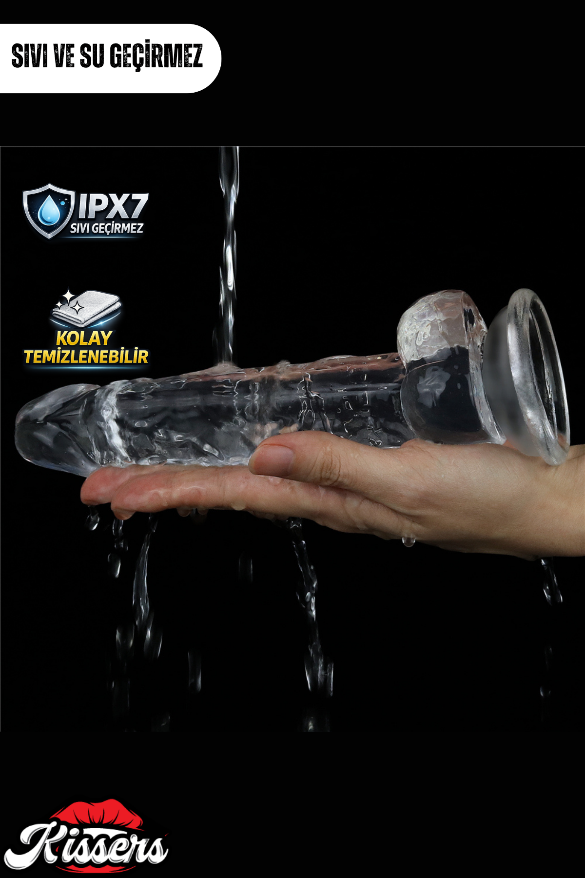 Lovetoy Ultra Realistik Şeffaf Vantuzlanabilir Flawless Clear Dildo Penis 20 cm