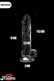 Lovetoy Ultra Realistik Şeffaf Vantuzlanabilir Flawless Clear Dildo Penis 20 cm