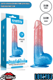 Lovetoy Ultra Realistik Mavi Pembe Şeffaf Dazzle Studs Dildo Penis 20 cm