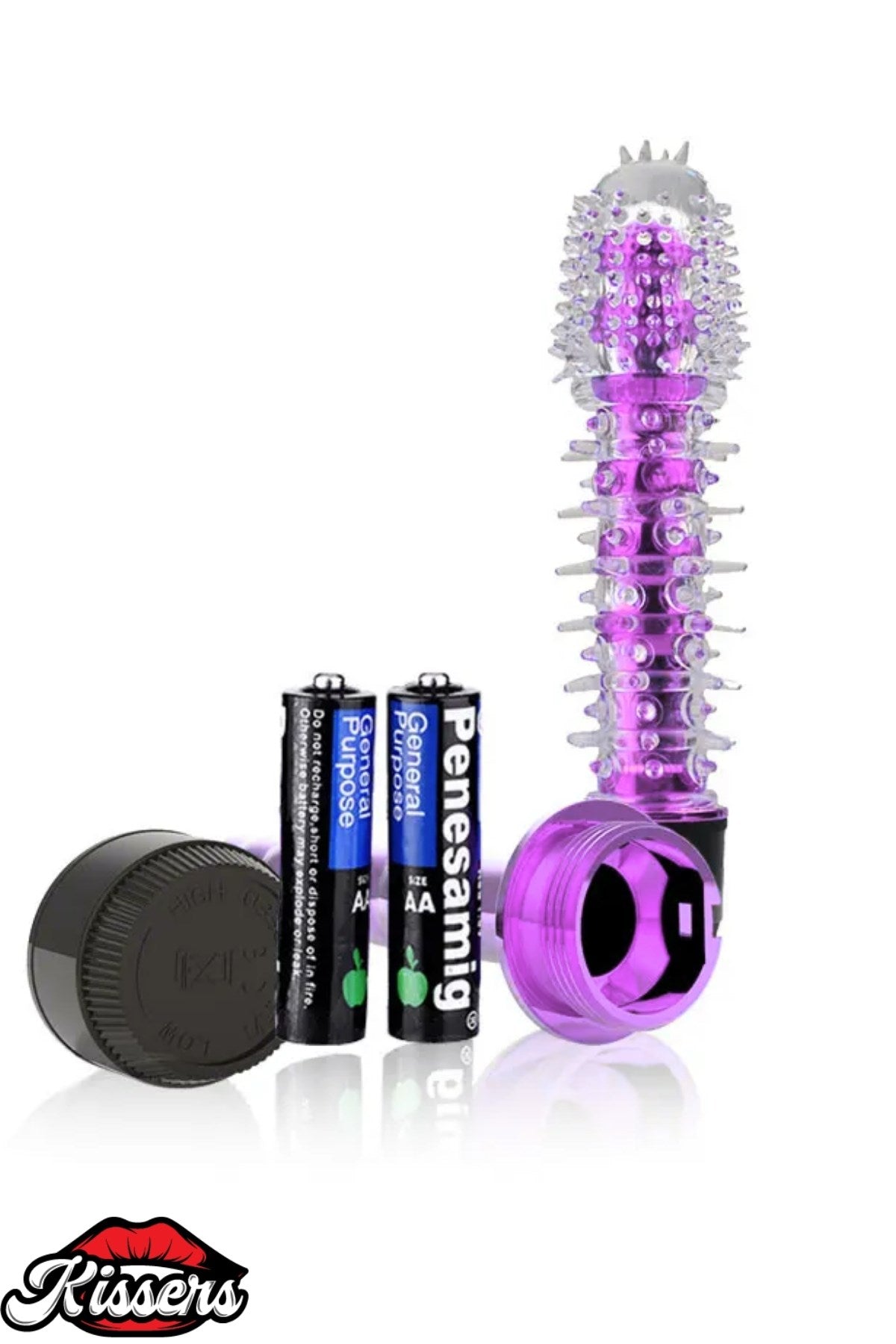 Yumuşak Dokulu Titreşimli Tırtıklı Pilli Jel Vibratör Penis Mor 18 Cm