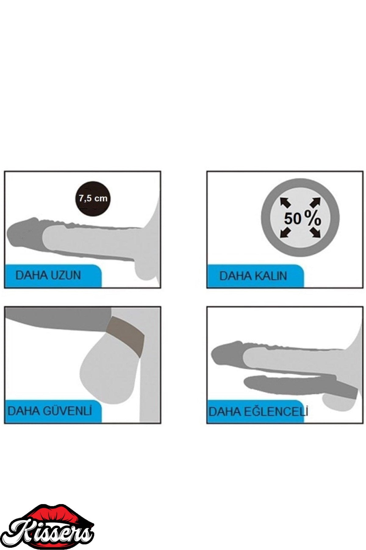 7,5 CM Uzatmalı Çiftli İçi Boş Titreşimli 21 CM Çatal Dildo Penis Kılıfı