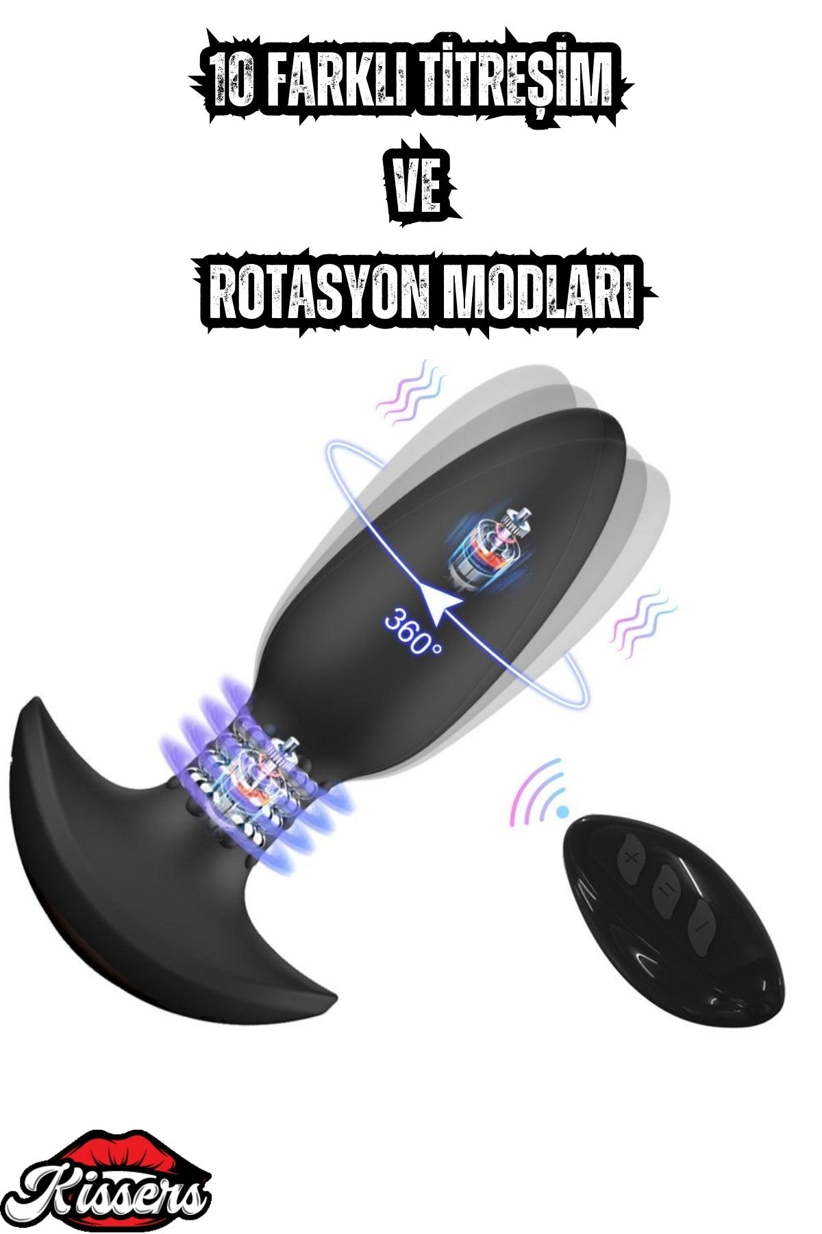 Cooper Şarjlı Uzaktan Kumandalı Dönme Hareketli Masaj Anal Uyarıcı Vibratör