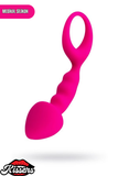 Bong Tutamaçlı Sivri Uçlu Silikon Anal Plug 12,5 cm Pembe Boğumlu Medikal Silikon